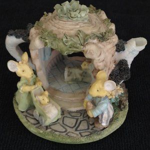 Adorable Cabbage Tea Pot House with a Bunny Family